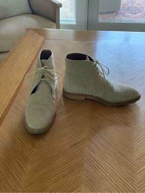 Alaïa Light Beige Suede Studded Chukka Boots